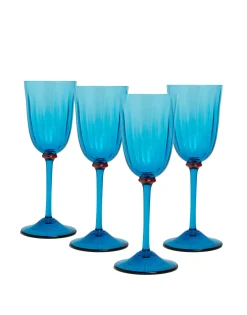 Wine Glass Set of 4Azzuro in Murano Glass