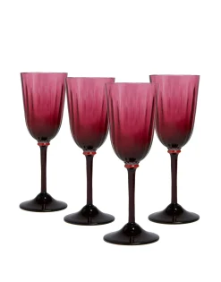 Wine Glass Set of 4Fuxia in Murano Glass