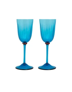 Wine Glasses Set Of 2Turquoise in Murano Glass