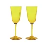 Wine Glasses Set Of 2Yellow in Murano Glass