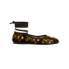 Winter Ballerina FlatsScarab Black in Cotton Velvet